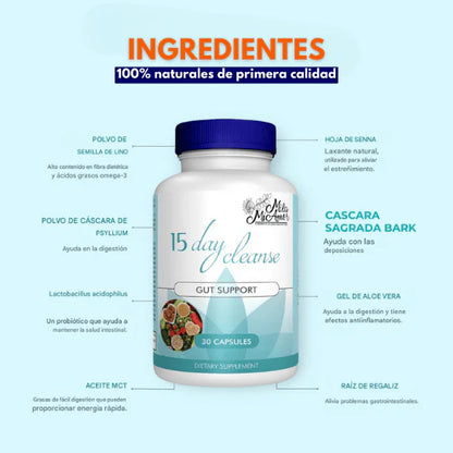 15 DAYS CLEANSE® LIMPIEZA NATURAL DEL COLÓN (PRODUCTO ORIGINAL) 50% OFF🔥